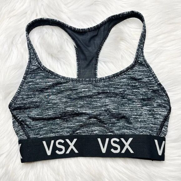 Victoria's Secret Sport Athletic Sports Bra Heathered Black Size Small - Picture 1 of 3